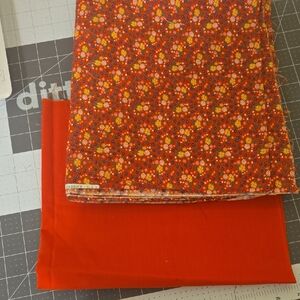 Red Floral Cotton Fabric Bundle